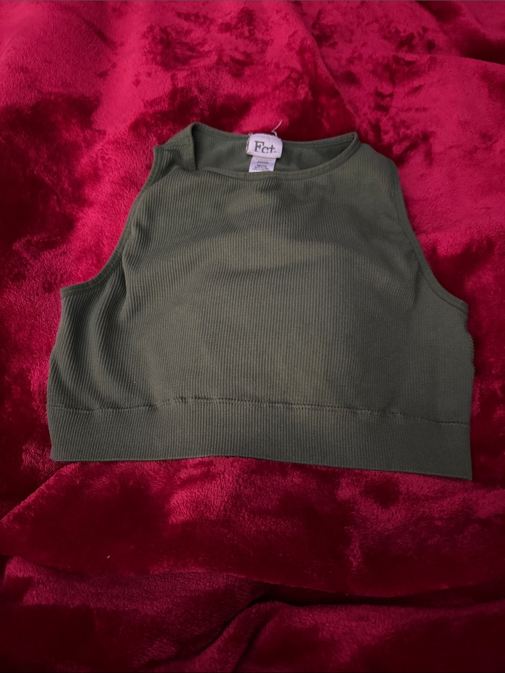 Fct. Olive Ribbed Cropped Tank - Women's